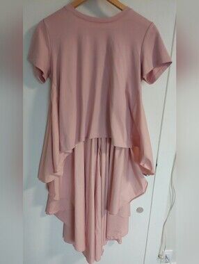 Women’s Blush Pink High-Low Layered Tunic Top